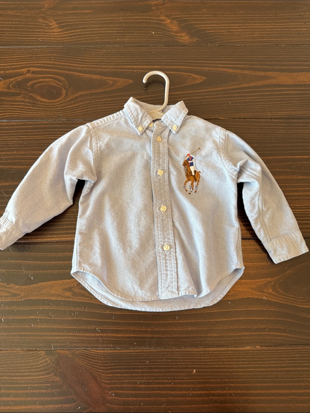 Polo by Ralph Lauren Light Blue Button-Down Shirt with Embroidered Polo Player